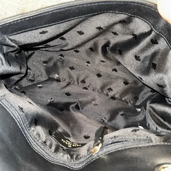 Kate Spade Bag Black Quilted Vegan Leather Gold Chain Shoulder / Crossbody - Picture 13 of 17